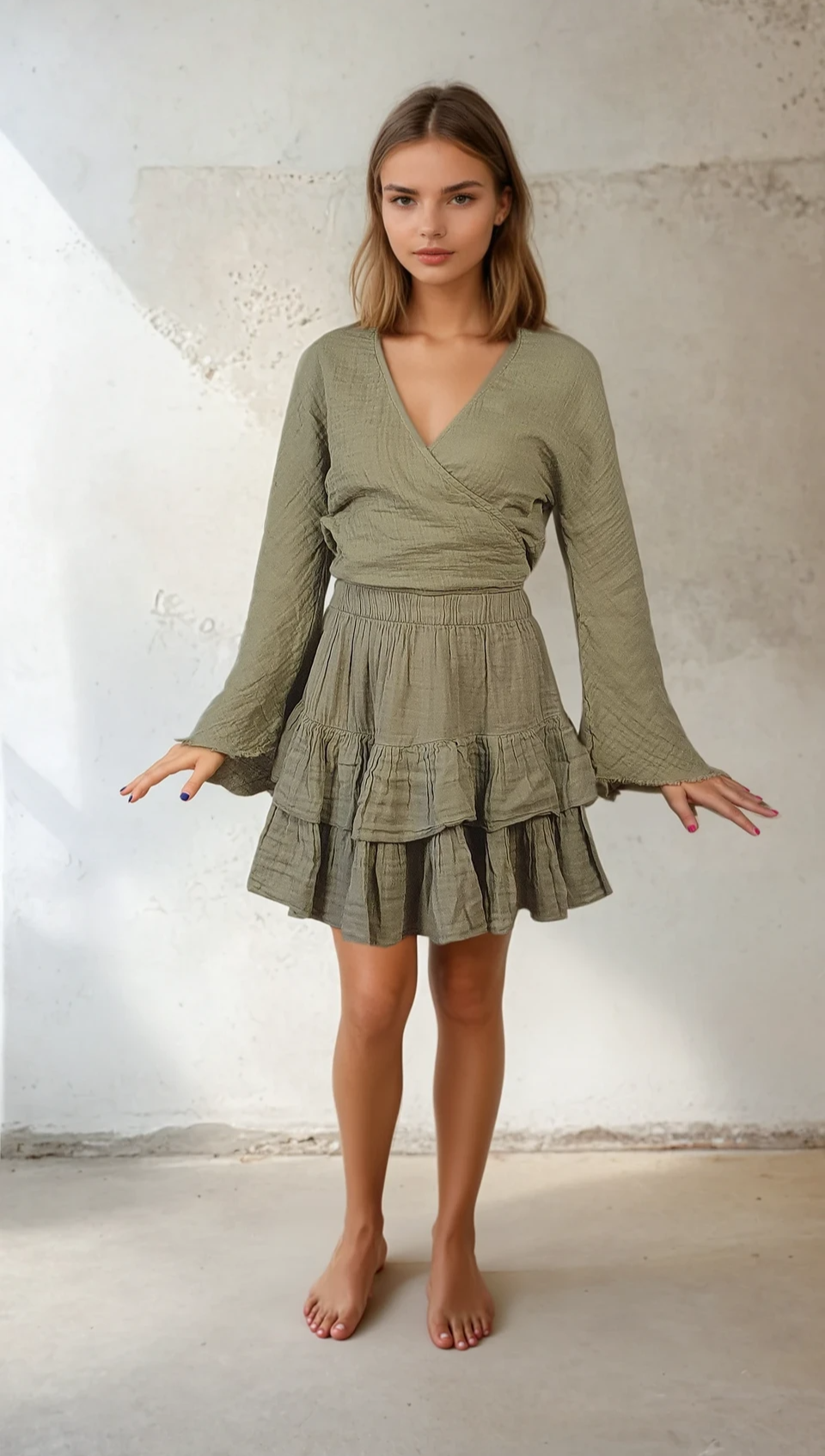 Hafif ve yumuşak müslin kumaş
Modern ve zarif tasarım
Rahat kesimiyle hareket özgürlüğü